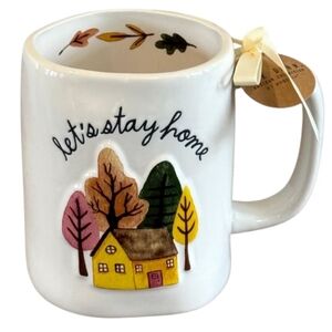 Rae Dunn Artisan Collection 'Let’s Stay Home' Ceramic Mug By Magenta 16 Oz NWT